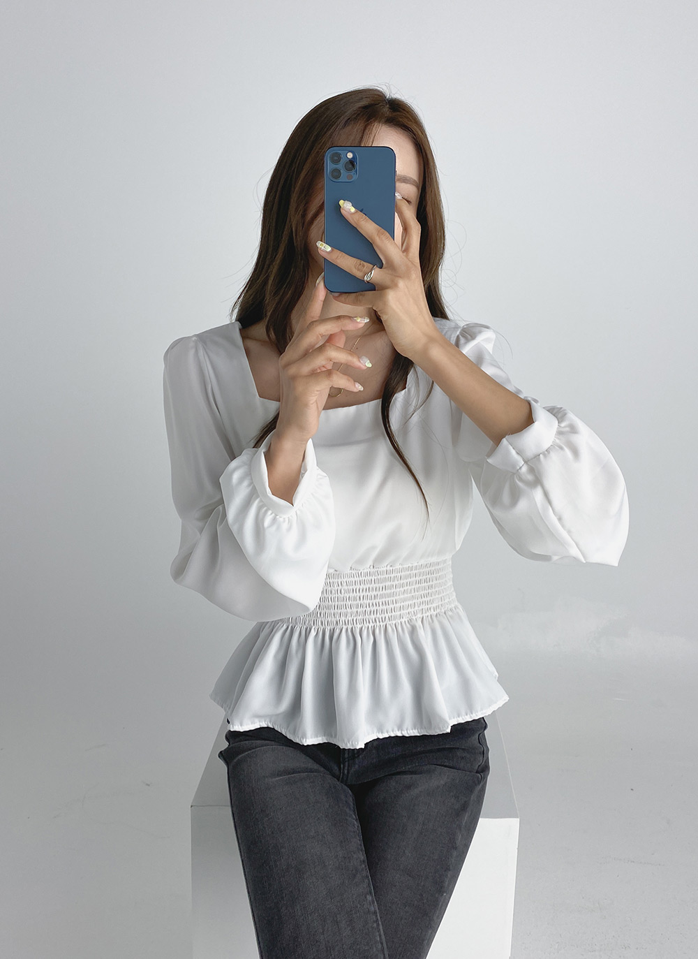 shirring peplum BL – Heve