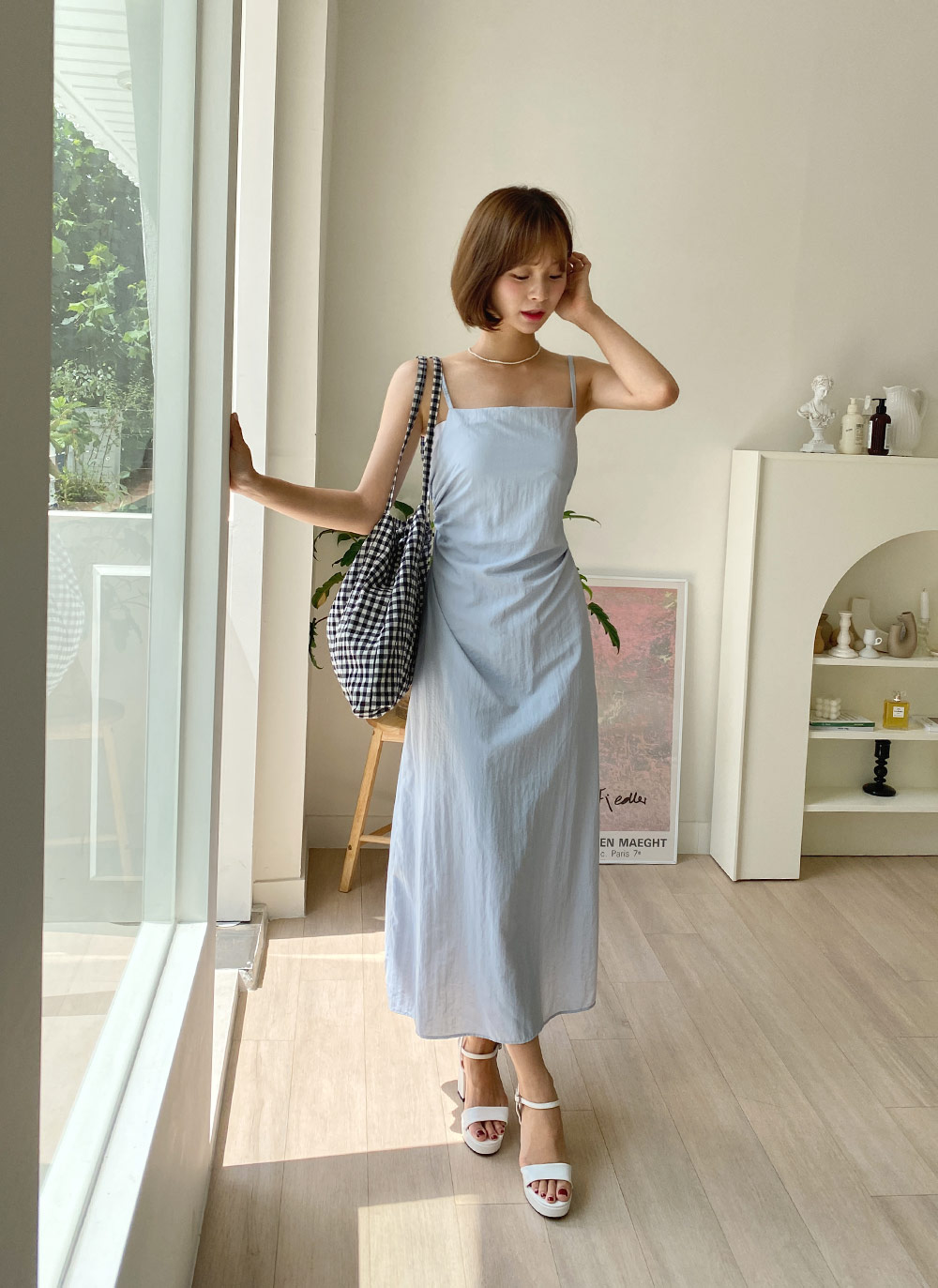 【閉店セール 50％OFF】キャミワンピース 春 きれいめ レディース ワンピース ロング キャミワンピ シンプル 低身長 ロングワンピース  ダブルストラップ 華奢見せ タイト スリム ストレート 体型カバー 大人 上品 サイドファスナー バックスリット スリット | 