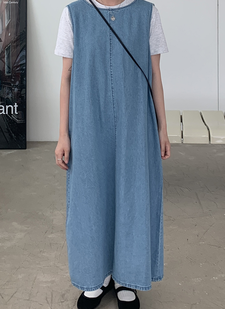 フロントラインノースリーブデニムワンピース P ワンピース ロングワンピース レディースファッション通販 Dholic ディーホリック