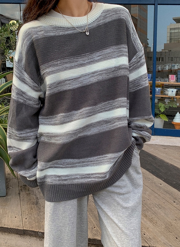 オーバーサイズボーダーニット レディースファッション通販 Dholic 公式