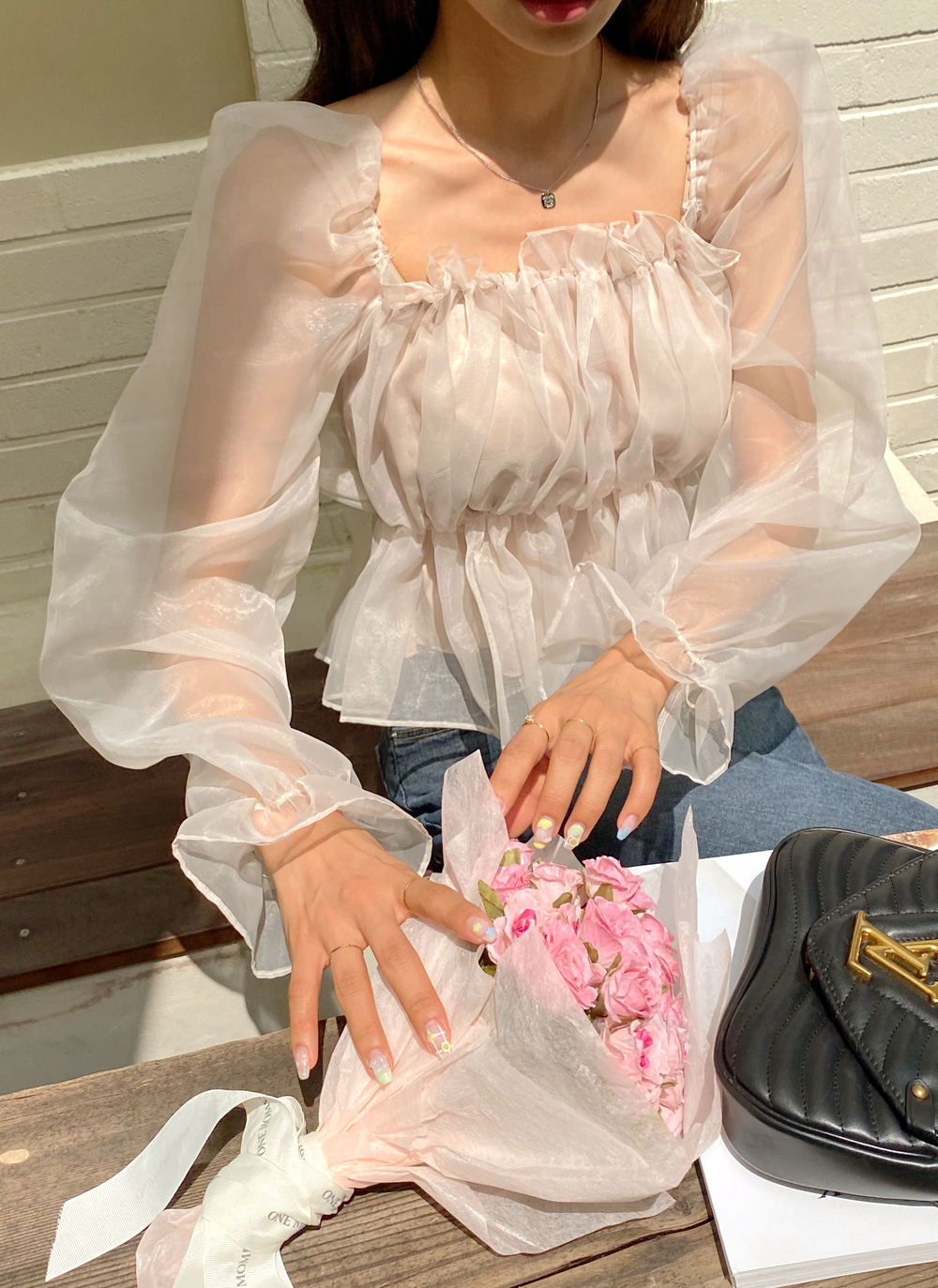 2WAYシフォンペプラムブラウス・t01581