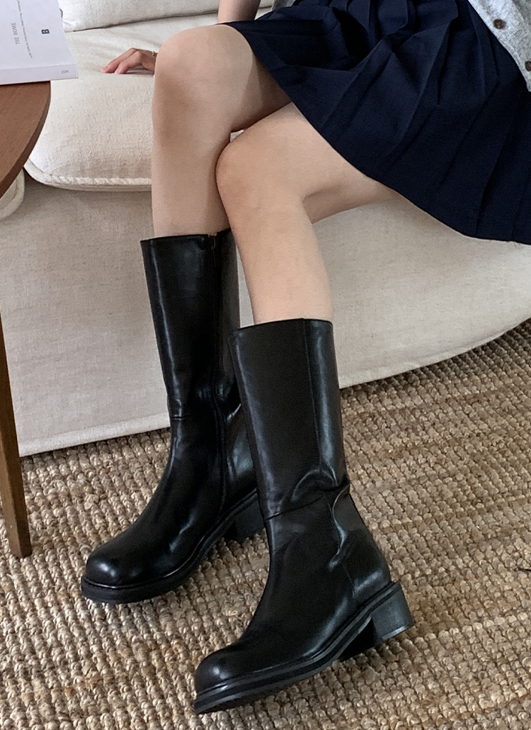 チャンキーヒールハーフブーツ | レディースファッション通販 - DHOLIC