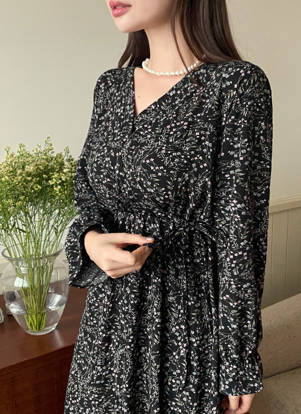 カシュクール小花柄ワンピース・t67106