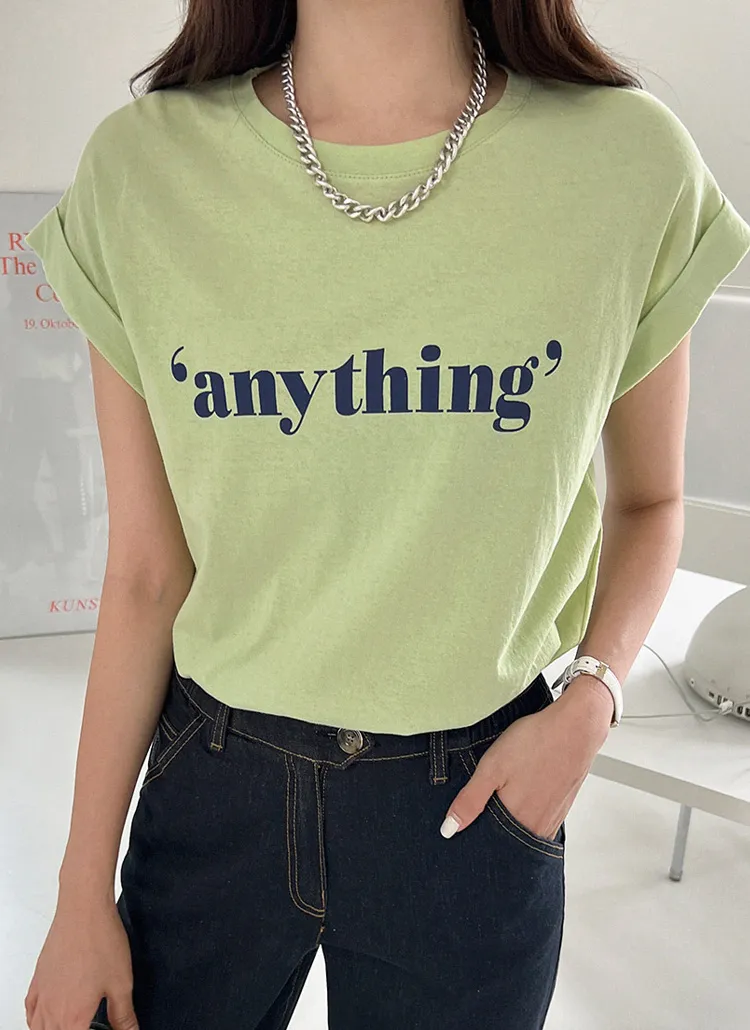 anythingロールアップスリーブTシャツ | chicfox | 詳細画像1