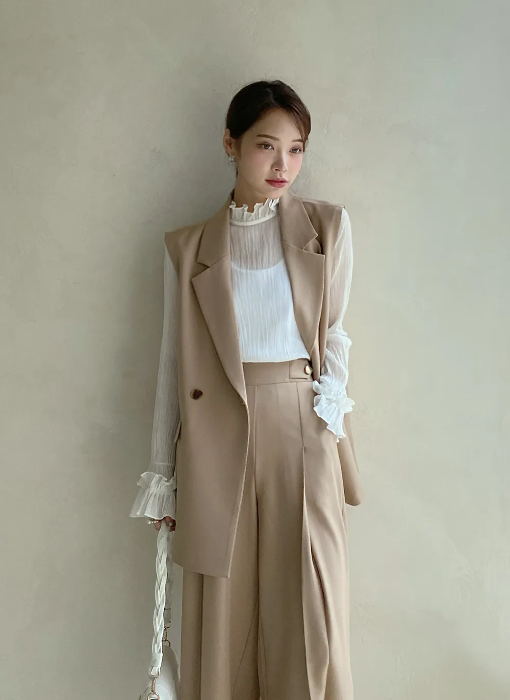 ダブルブレストベスト&ボタンスラックスSET | レディースファッション  