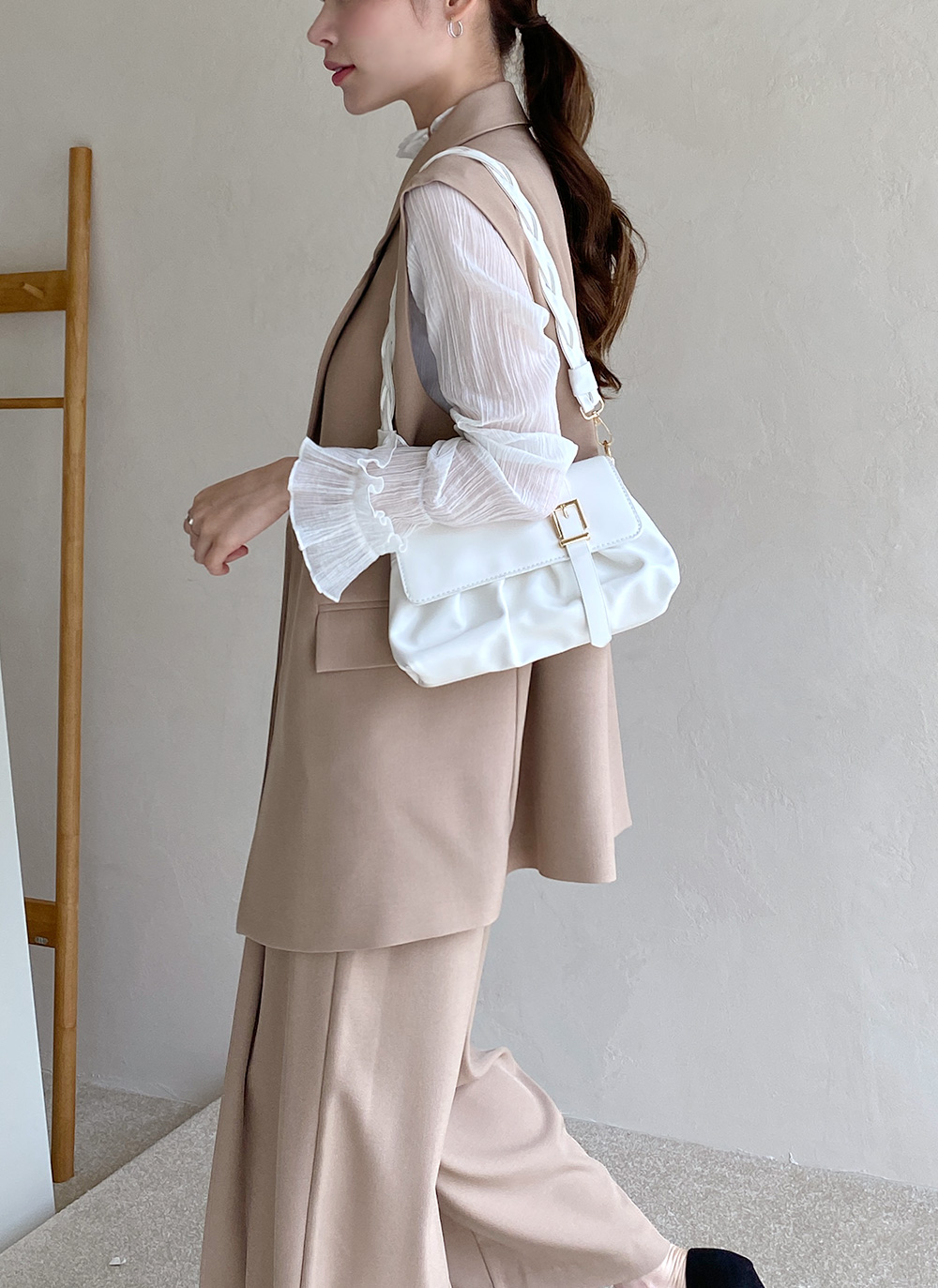 ダブルブレストベスト&ボタンスラックスSET | レディースファッション