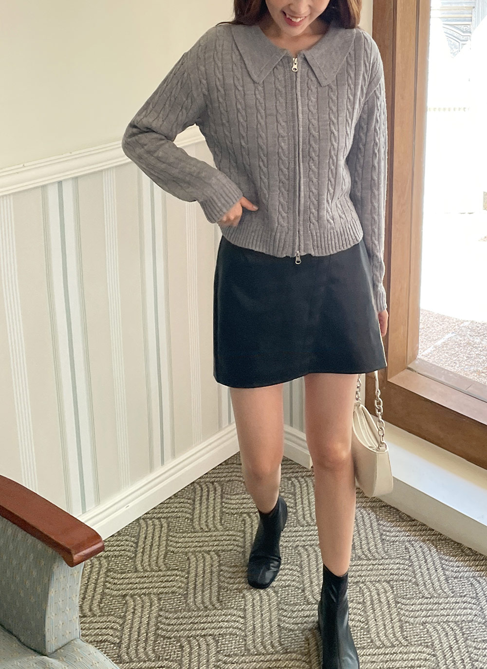 ダブルジップカラーケーブルカーディガン | DHOLIC | 詳細画像17