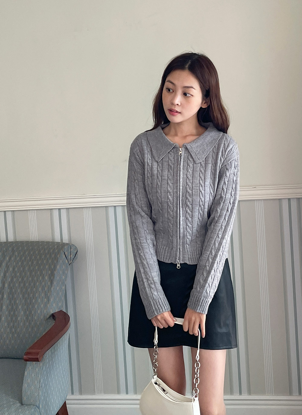 ダブルジップカラーケーブルカーディガン | DHOLIC | 詳細画像18