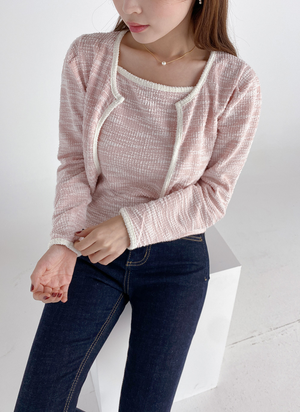 配色ツイードキャミ&カーディガンSET | DHOLIC | 詳細画像6