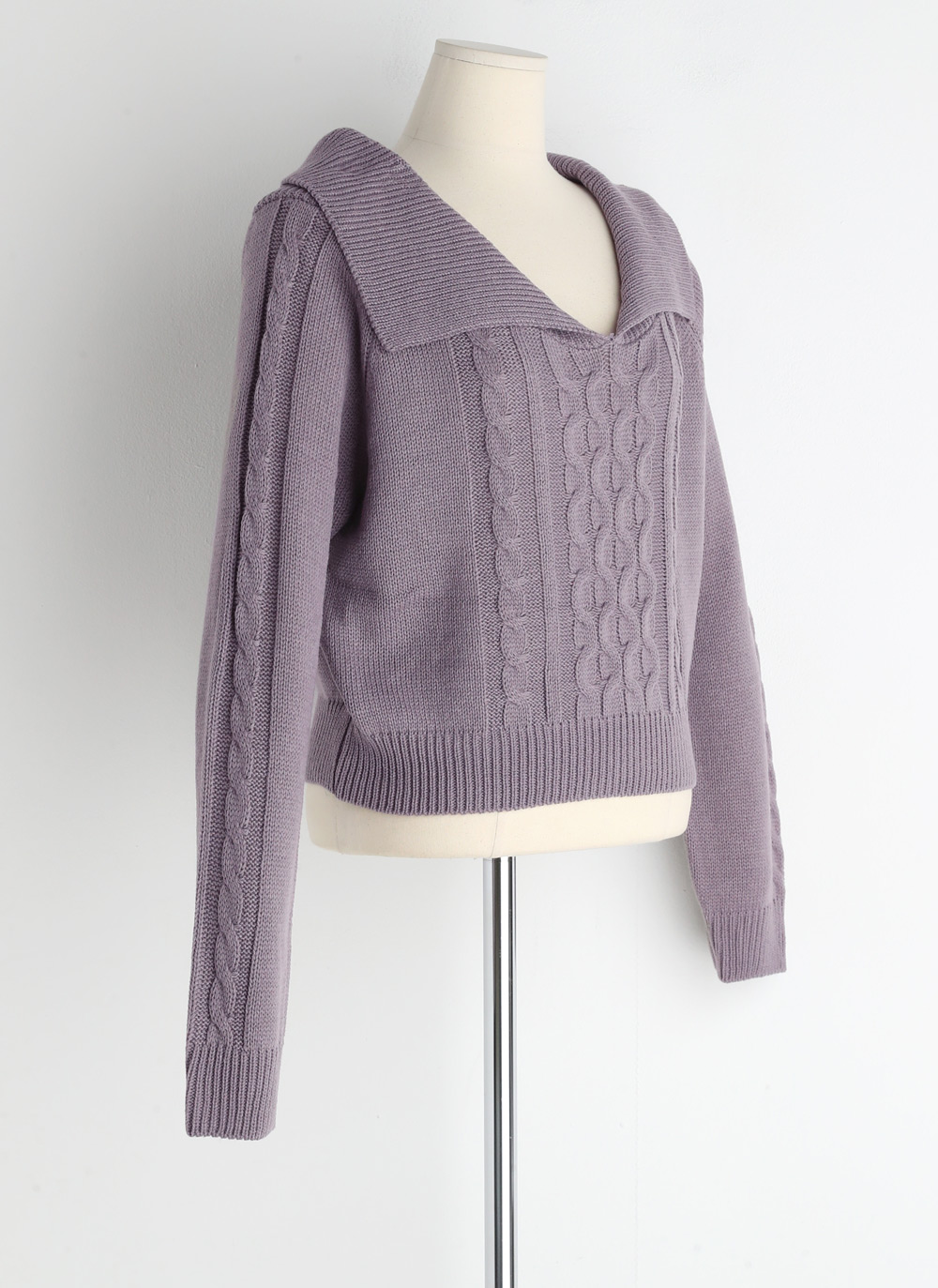 ケーブルショルダーカラーニット | DHOLIC | 詳細画像23