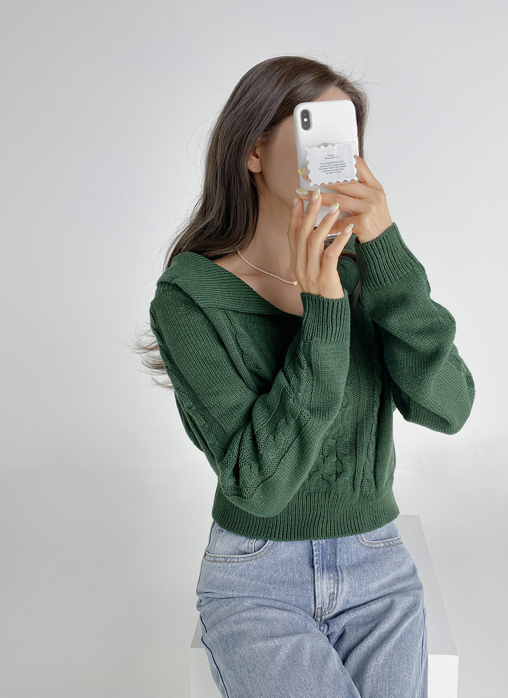 ケーブルショルダーカラーニット | DHOLIC | 詳細画像8