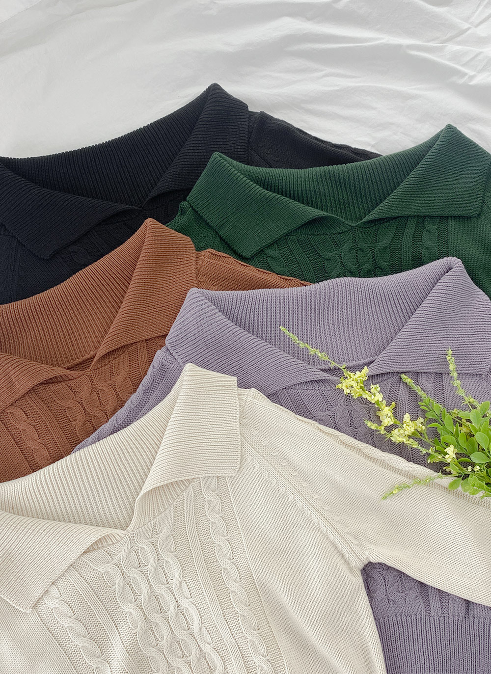 ケーブルショルダーカラーニット | DHOLIC | 詳細画像10