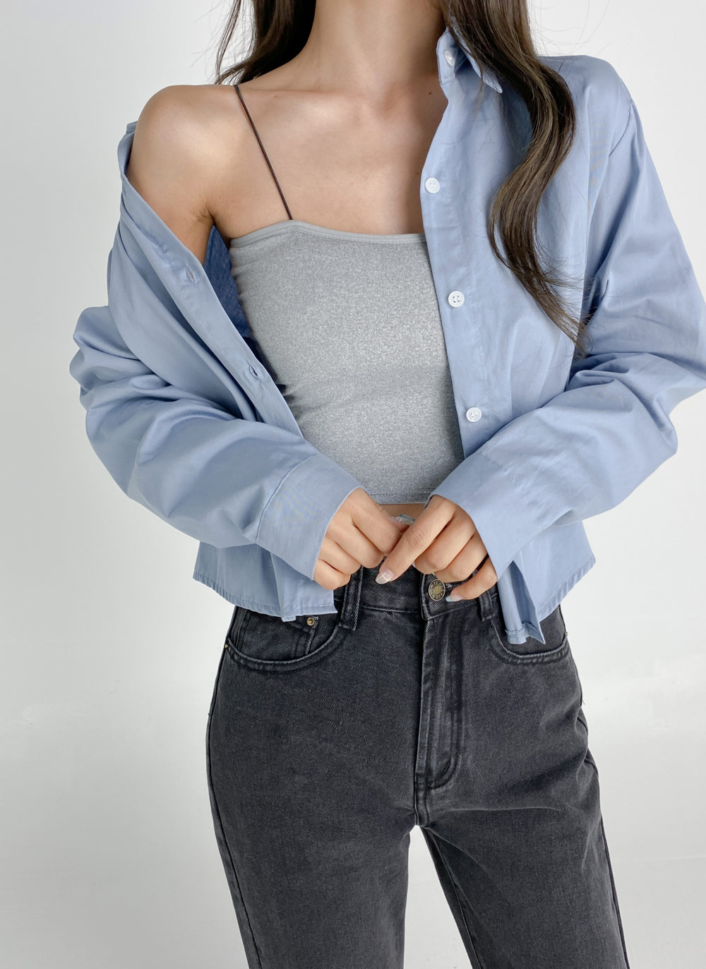 ラウンドヘムクロップドシャツ | DHOLIC | 詳細画像9