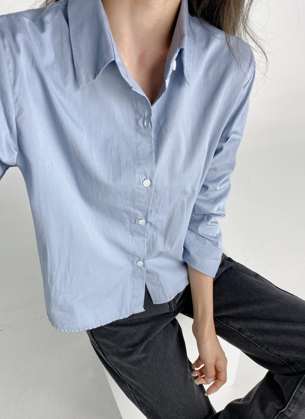 ラウンドヘムクロップドシャツ | DHOLIC | 詳細画像13