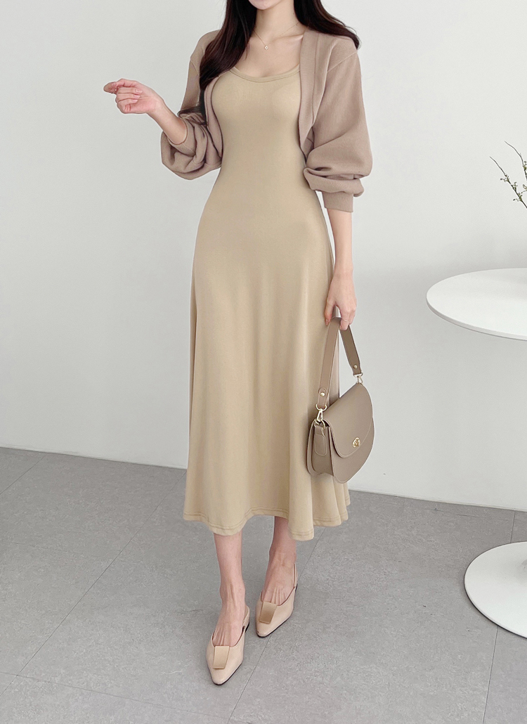 オープンボレロカーディガン&ワンピースSET | レディースファッション