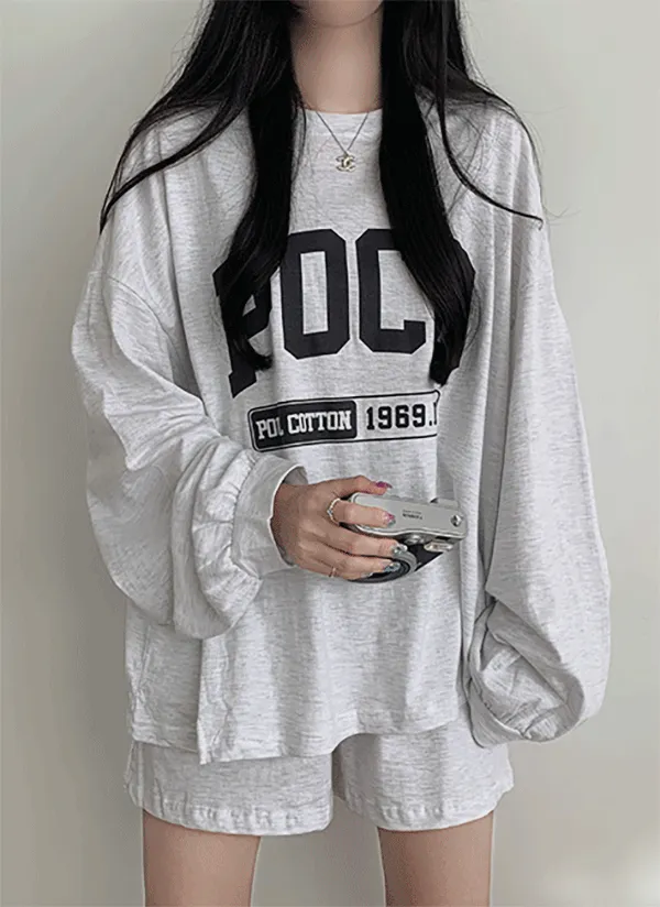POCO長袖Tシャツ&ショートパンツSET | moodloveroom | 詳細画像1