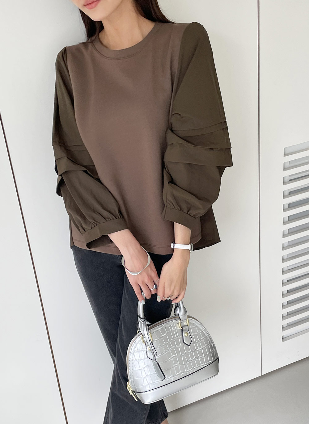 コントラストタックスリーブTシャツ | DHOLIC | 詳細画像2