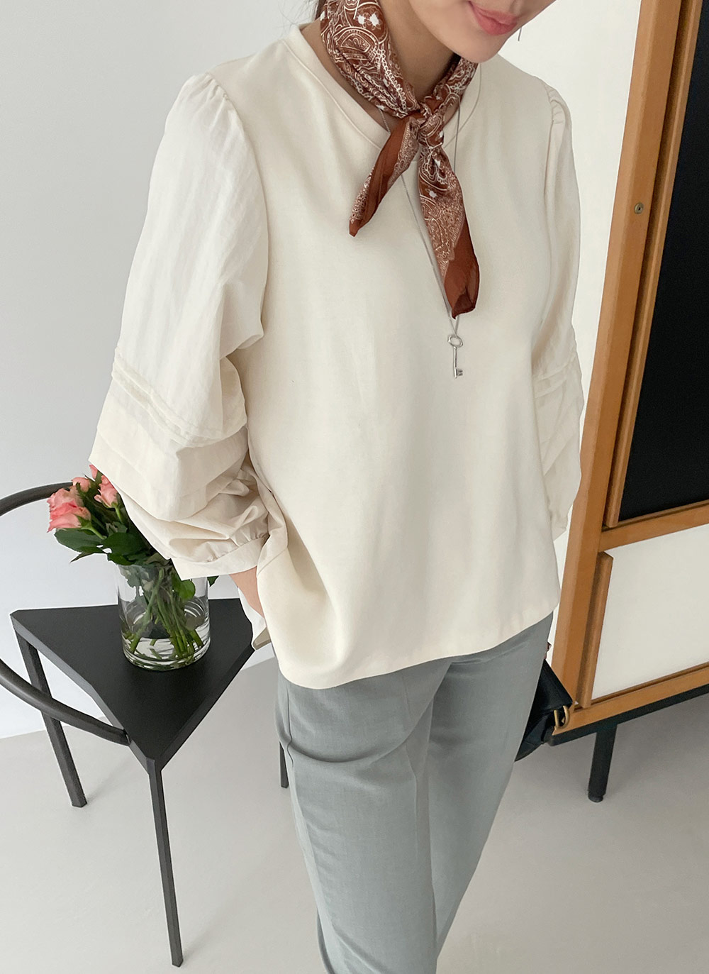 コントラストタックスリーブTシャツ | DHOLIC | 詳細画像5