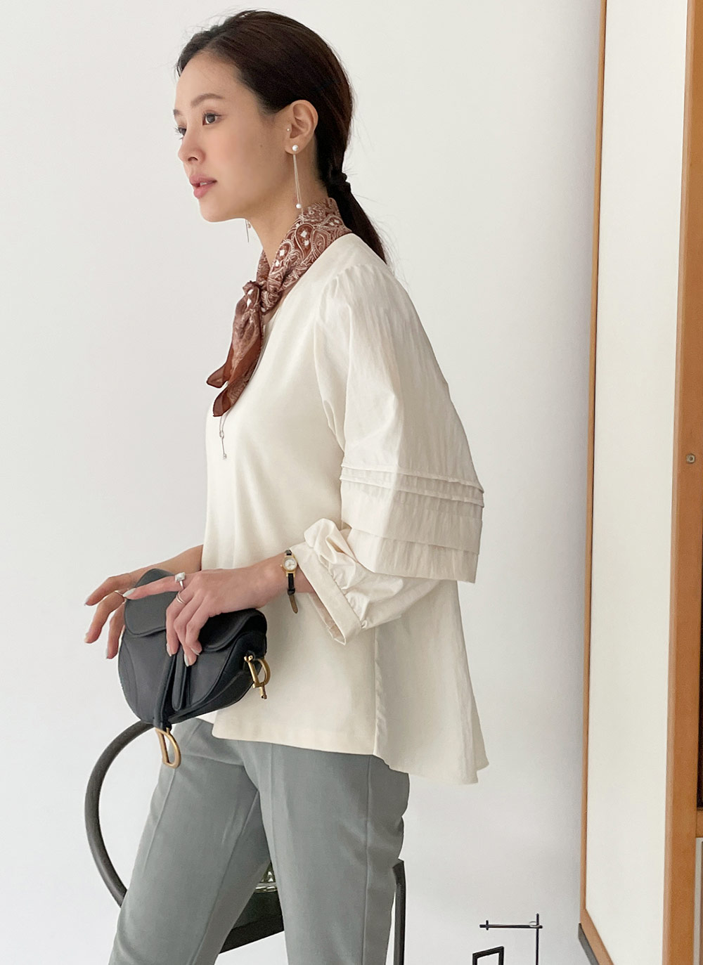 コントラストタックスリーブTシャツ | DHOLIC | 詳細画像8