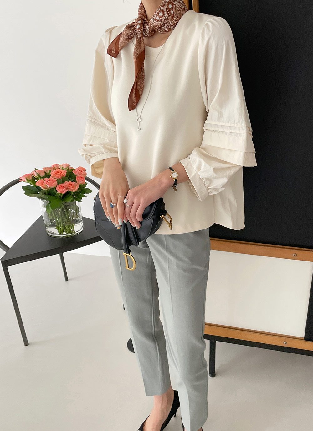 コントラストタックスリーブTシャツ | DHOLIC | 詳細画像9