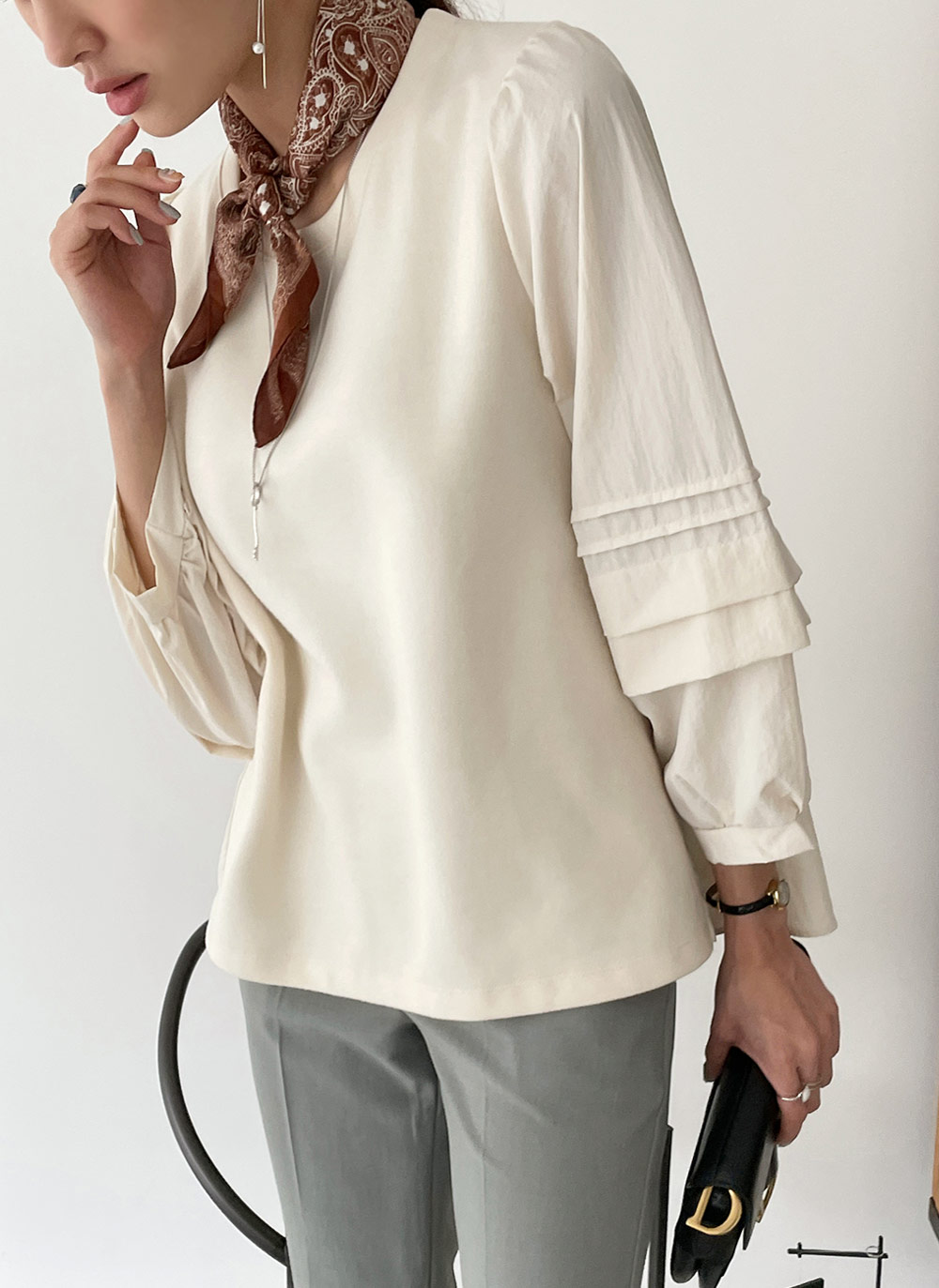 コントラストタックスリーブTシャツ | DHOLIC | 詳細画像10