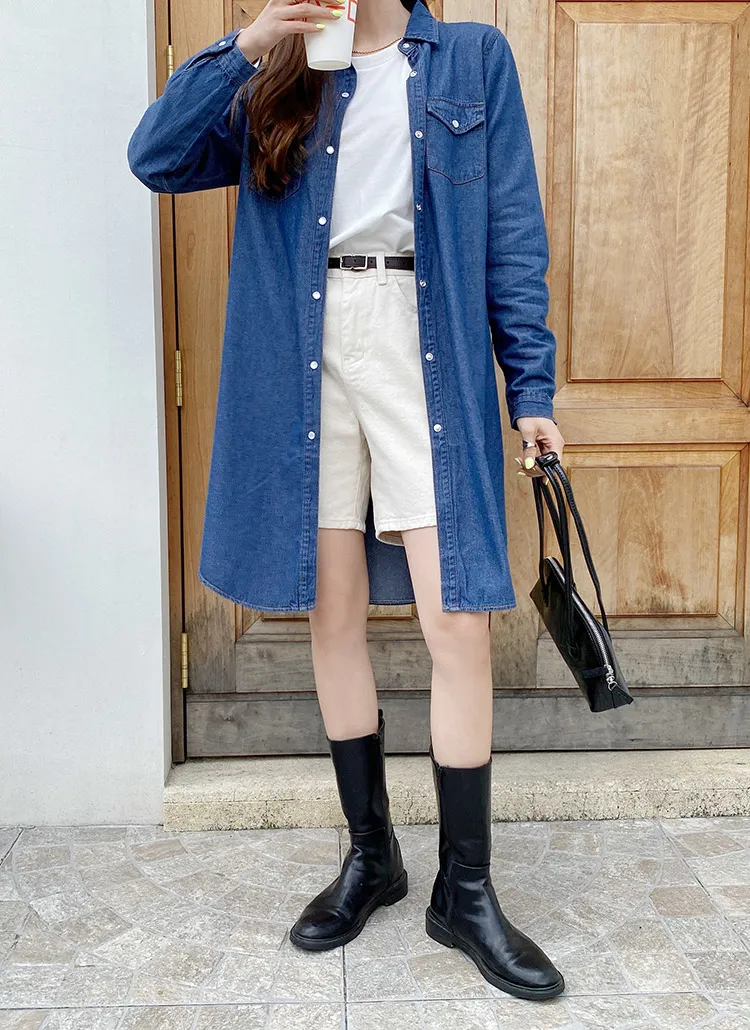 デニムロングシャツ | レディースファッション通販 - DHOLIC Voyage デニムロングシャツ