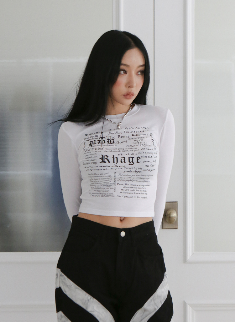 【dydshop】printed sleeve shirt クロップドtシャツ dydshop】printed sleeve shirt クロップドtシャツ