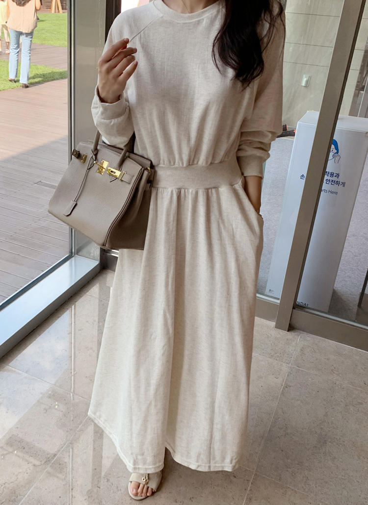 ラグランスウェットロングワンピース レディースファッション通販 Dholic