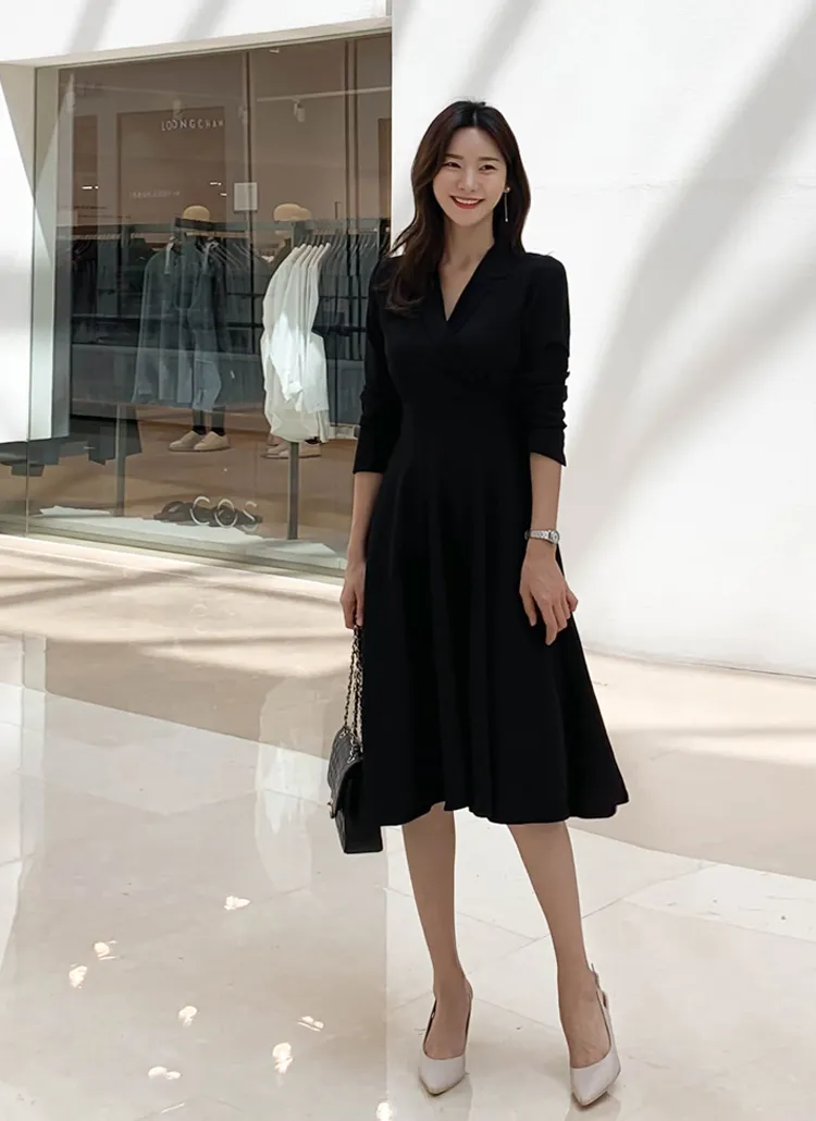 クロスカラーブラックワンピース | レディースファッション通販 - DHOLIC 