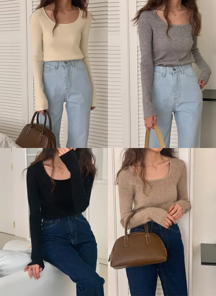 ワイドネックブレンドニット | naturalmind | 詳細画像1