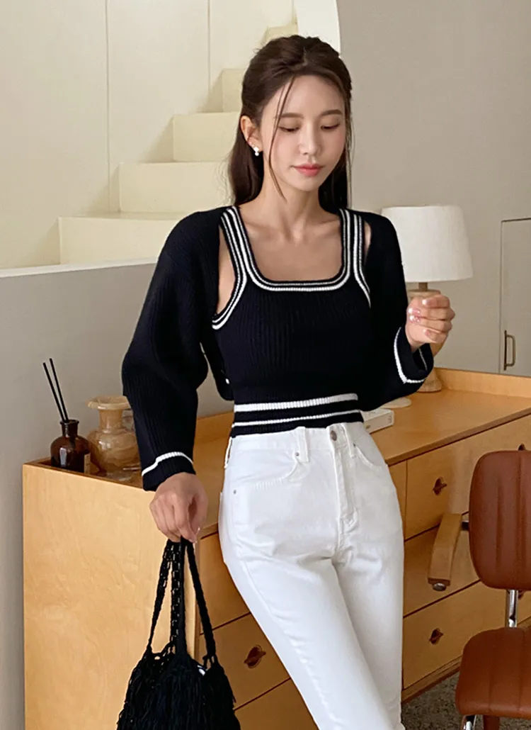 配色ニットタンクトップ&ボレロSET | DHOLIC | 詳細画像1