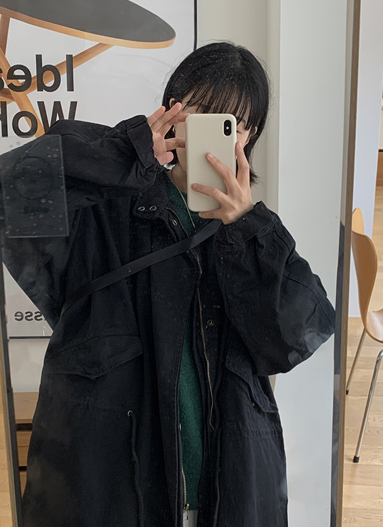 ドローストリングロングサファリ風ジャンパー レディースファッション通販 Dholic 公式