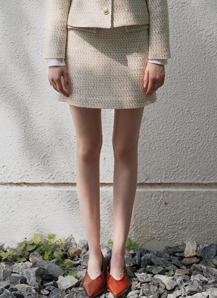フラップディテールツイードスカート | nain | 詳細画像1