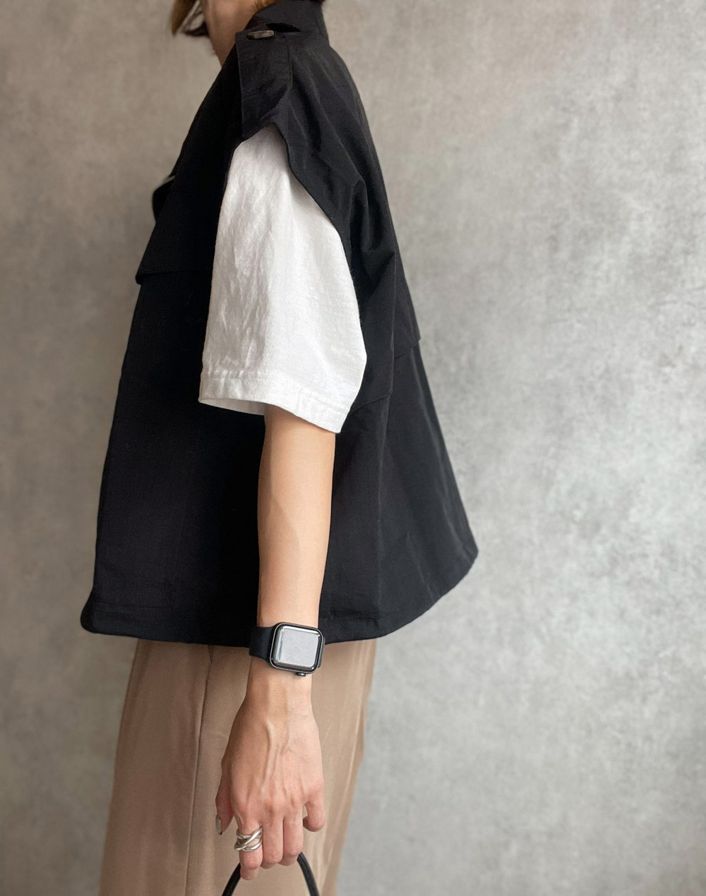 美品✨フェンディ ナイロンベスト　異素材切替　ドロースト付　イタリア製　38 ENGINEERED GARMENTS｜フライトサテンナイロン ベスト “LL Vest