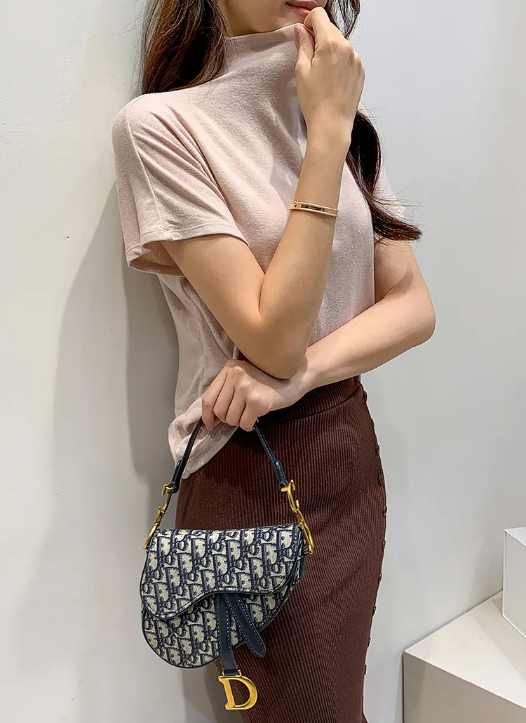 アンゴラ混ハーフネック半袖Tシャツ | minagram | 詳細画像1