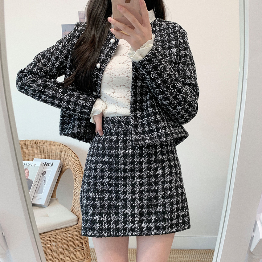 ツイードノーカラージャケット&ミニスカートSET | レディース