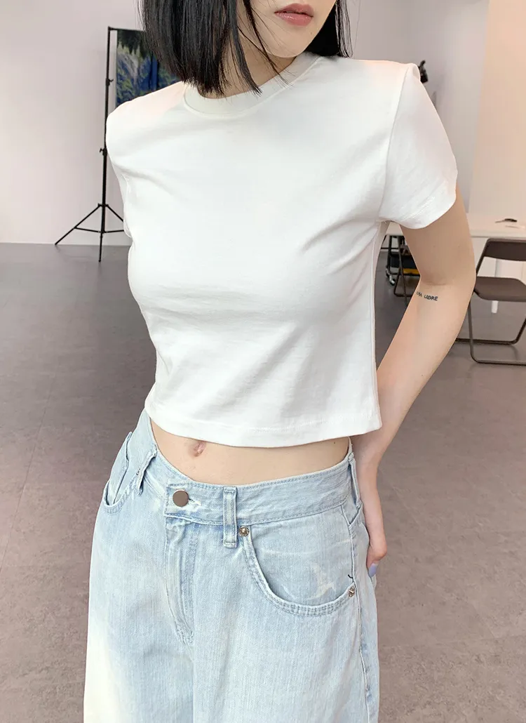 クルーネッククロップドTシャツ | WONDERWONDER | 詳細画像1