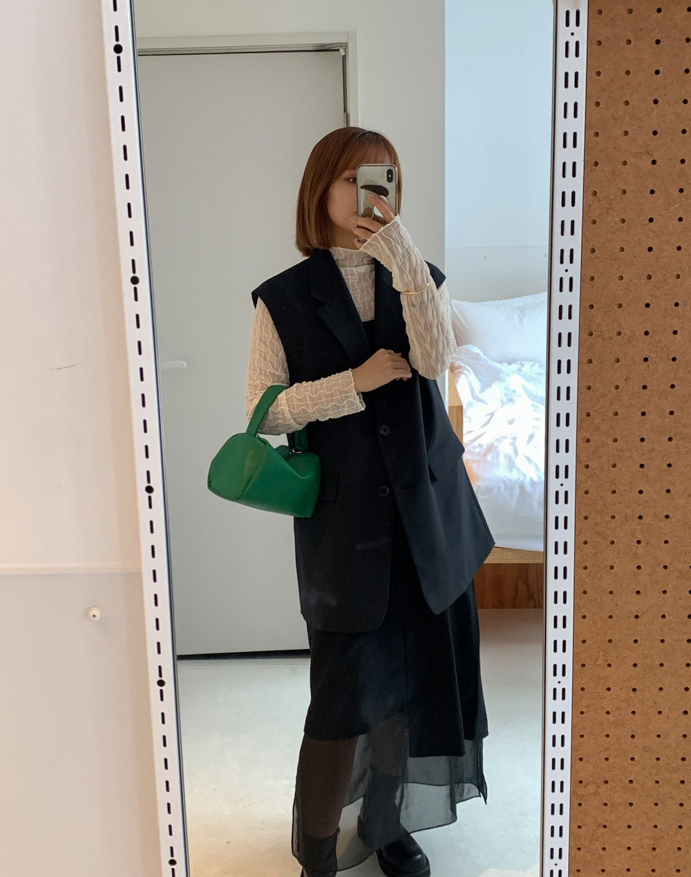 アシメショルダークロップドニット | レディースファッション