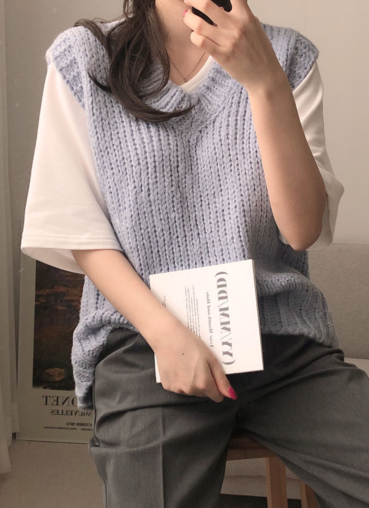 アクリル混vネックニットベスト レディースファッション通販 Dholic 公式