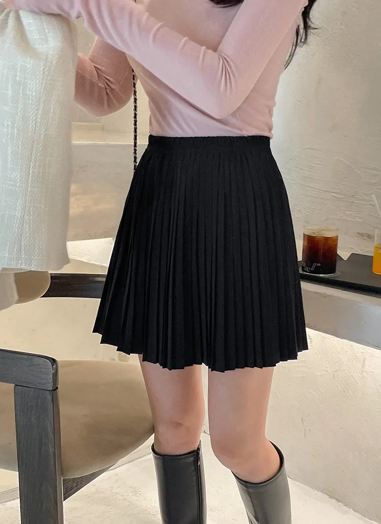 スエード調プリーツミニスカート | luvchell | 詳細画像1