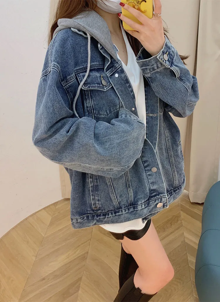 デニム ジャケット 上品 ファッション Vネック ドルマンスリーブ 