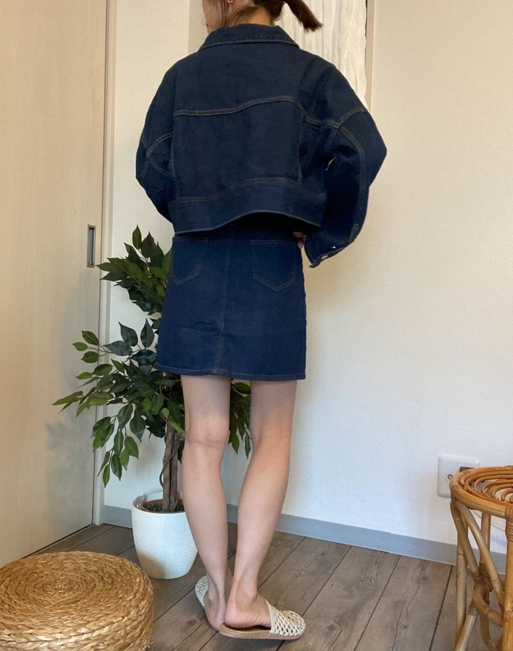 D.ual santa fe デニムセットアップ セットアップ クロップド丈デニムジャケットセットアップ