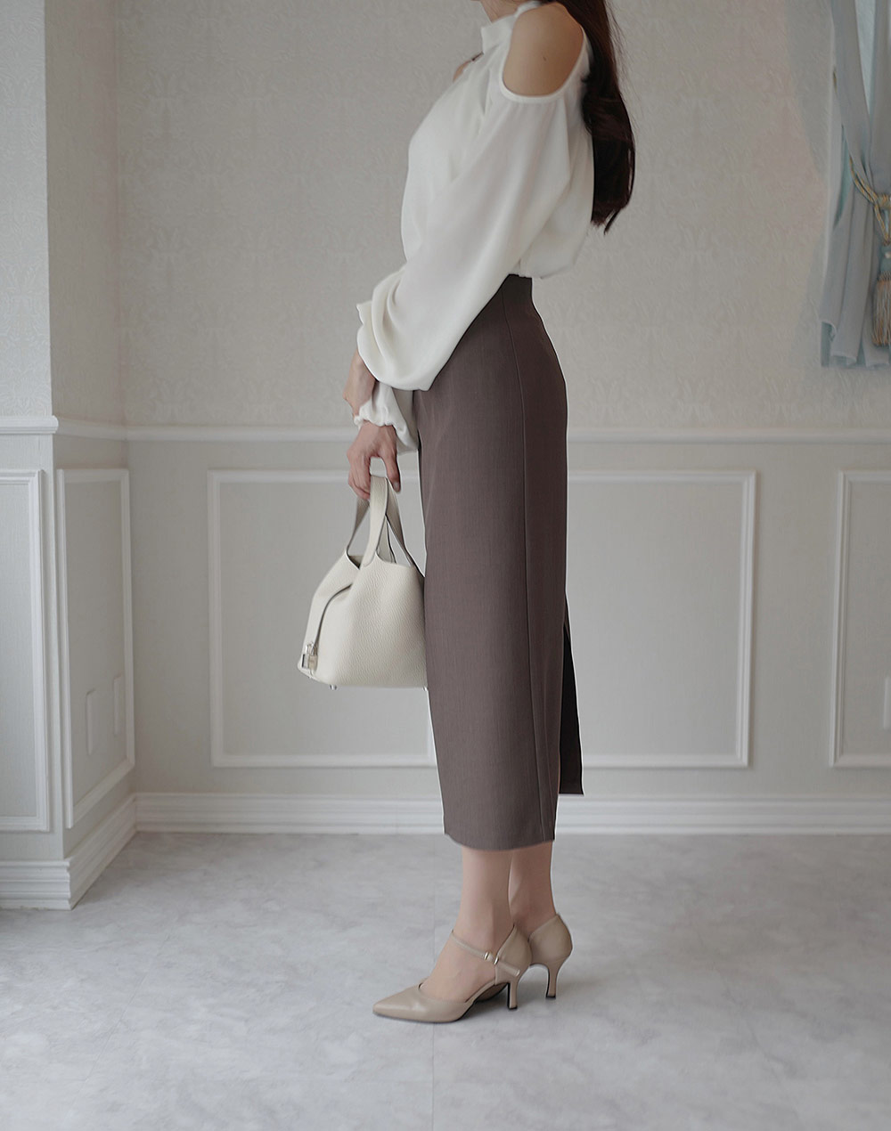 ブラウス シャツ 肩あきおリボンブラウス レディース 肩開き風リボンブラウス | outlet | axes femme online shop