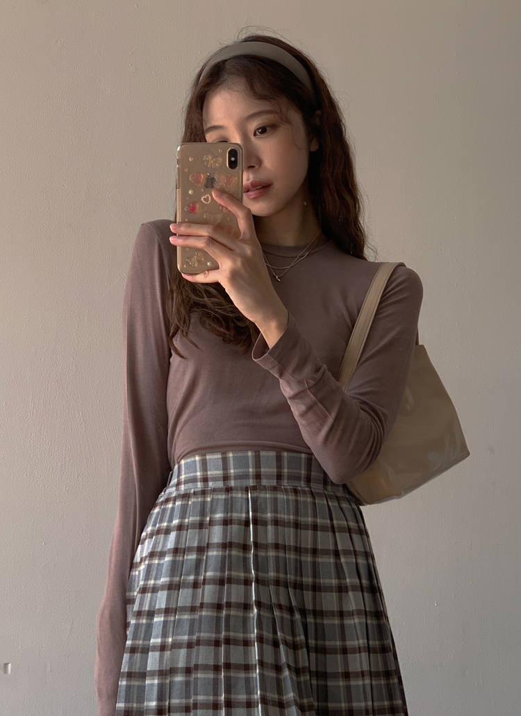 レーヨン混スリム長袖tシャツ レディースファッション通販 Dholic 公式 レーヨン混スリム長袖tシャツ レディースファッション通販 Dholic 公式