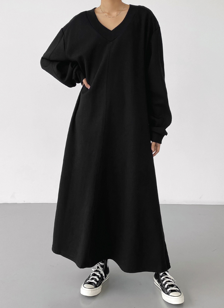 Vネックロングスウェットワンピース レディースファッション通販 Dholic Vネックロングスウェットワンピース レディースファッション通販 Dholic