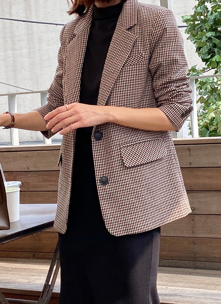 チェックテーラードジャケット | レディースファッション通販 - DHOLIC