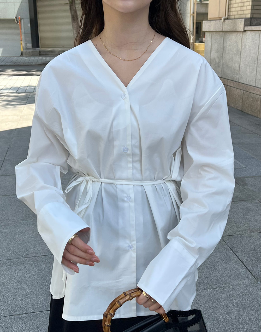 ウエストマークVネックシャツ | 詳細画像15