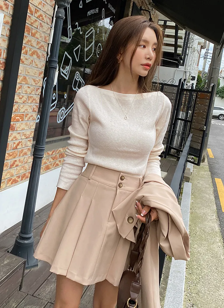 ボートネックスリムニット | DHOLIC | 詳細画像1