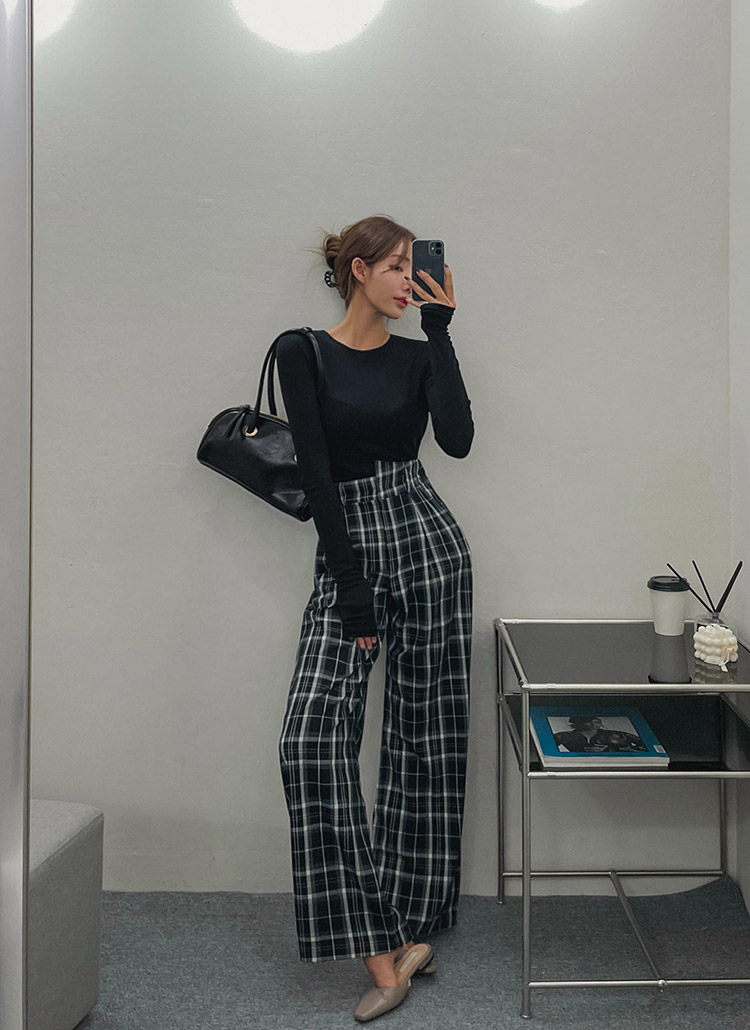 未使用 vm ヴーム 2024SS ワイドタックパンツ チェック パラスパレス