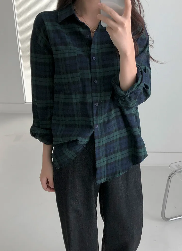 グリーンチェックシャツ | レディースファッション通販 - DHOLIC 